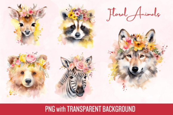 Download Floral Animals Watercolor Clip Art - Watercolor Collection