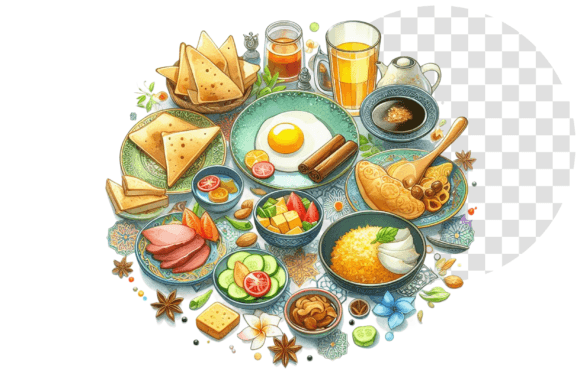 Download Watercolor Traditional Breakfast Delight - Watercolor Collection
