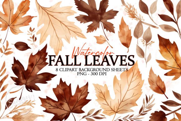 Download Watercolor Dark Fall Leaves Background - Watercolor Collection