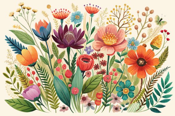 Download Boho Watercolor Wildflowers - Flowers Collection