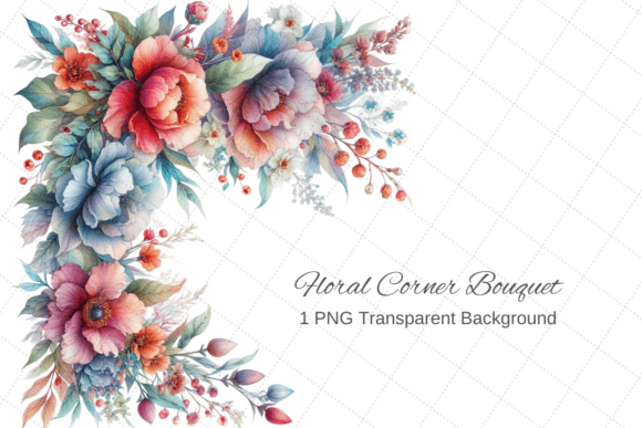Download Watercolor Floral Corner Border PNG - Watercolor Collection