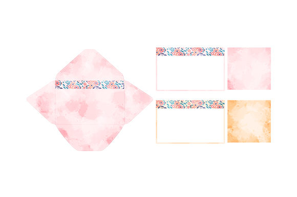 Download Watercolor Flowers Themed Stationary Set - Flowers Collection