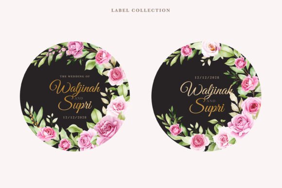 Download Watercolor Rose Label Design - Watercolor Collection