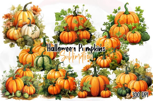 Download Pumpkins Halloween Watercolor Clipart - Watercolor Collection