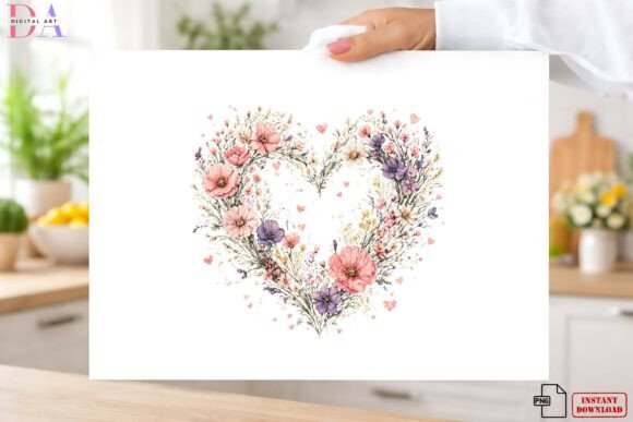 Download Watercolor Wildflower Heart Png - Watercolor Collection