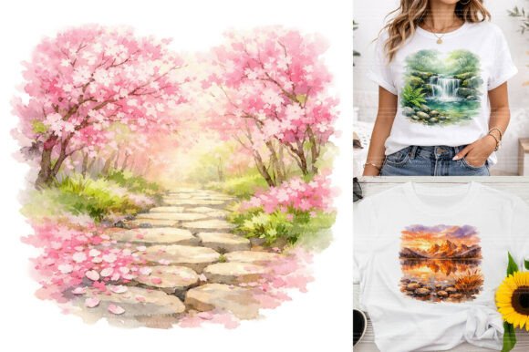 Download Watercolor Landscape Sublimation Clipart - Watercolor Collection