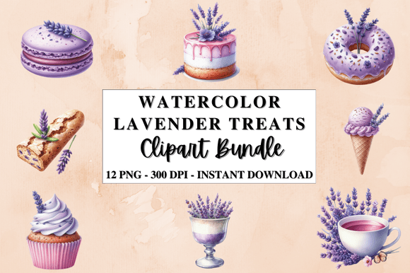 Download Watercolor Lavender Treats Clipart - Watercolor Collection
