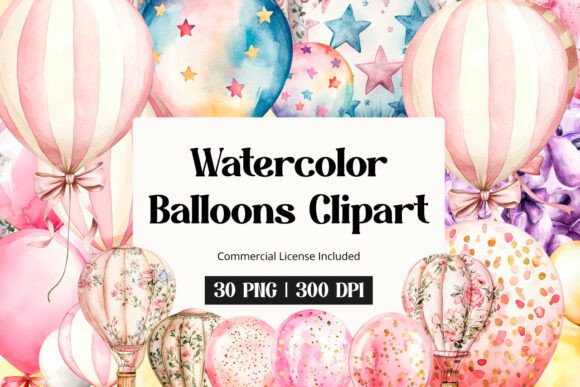 Download Watercolor Balloons Clipart - Watercolor Collection