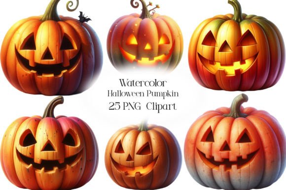Download Watercolor Halloween Pumpkin Clipart - Watercolor Collection