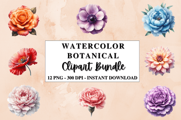 Download Watercolor Botanical Clipart Bundle - Watercolor Collection