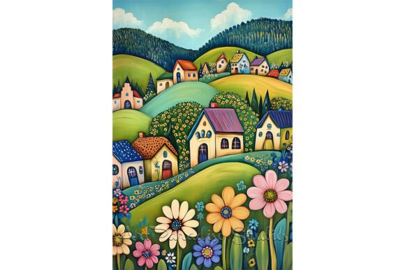 Download Rolling Hills and Wildflowers Art - Flowers Collection