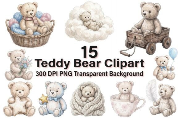 Download Cute Watercolor Teddy Bear Clipart - Watercolor Collection