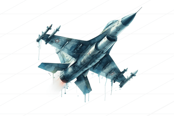 Download Watercolor Fighter Jet Clipart PNG - Watercolor Collection