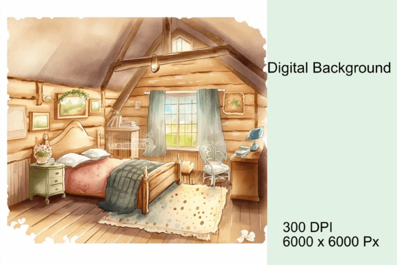 Download Watercolor Country Bedroom Background - Watercolor Collection