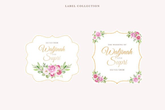 Download Watercolor Rose Label Design - Watercolor Collection