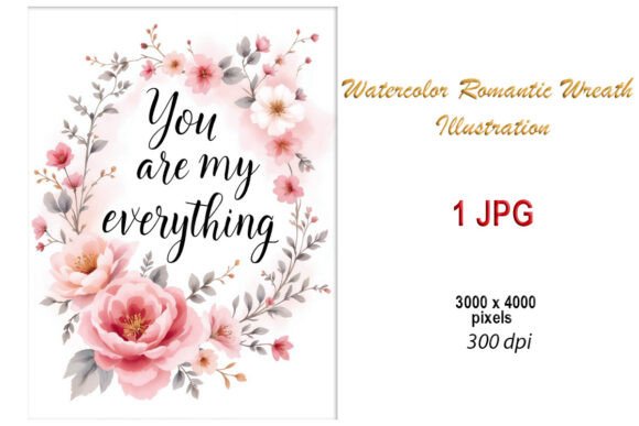 Download Watercolor Romantic Wreath, Illustration - Watercolor Collection