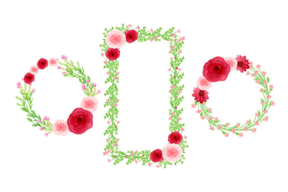 Download Romantic Flowers Wreath Watercolor - Flowers Collection