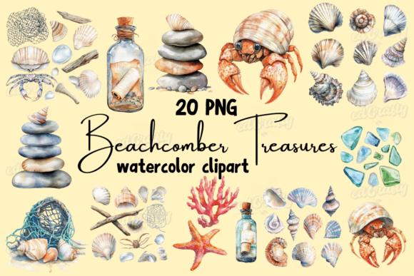 Download Beachcomber Treasures 20 Watercolor PNG - Watercolor Collection