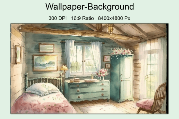 Download Watercolor Country Bedroom Background - Watercolor Collection