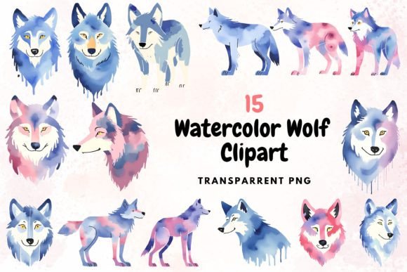 Download Watercolor Wolf Clipart PNG - Watercolor Collection