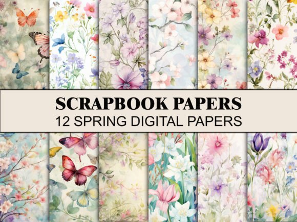 Download Spring Flowers Scrapbook Paper Pattern - Flowers Collection