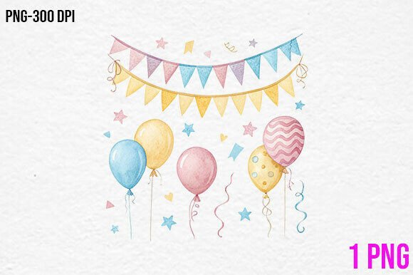 Download Pastel Birthday Balloons Clipart - Birthday balloons Collection