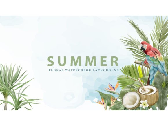 Download Tropical Background Floral Watercolor - Tropical background Collection
