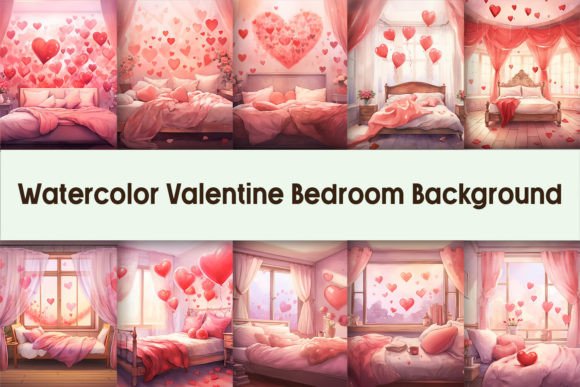 Download Watercolor Valentine Bedroom Background - Watercolor Collection