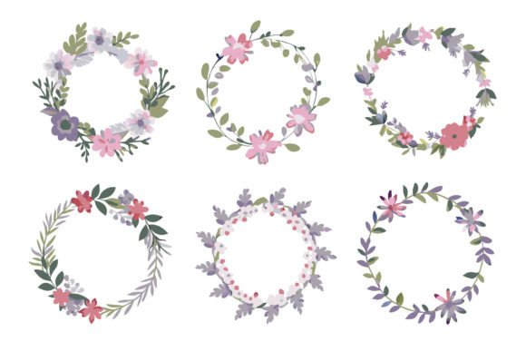 Download Watercolor Wreath Floral Frame with Circ - Watercolor Collection