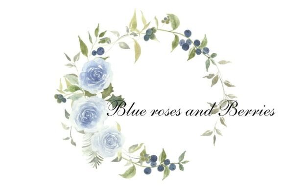 Download Watercolor Blue Floral Wreath Clipart - Watercolor Collection