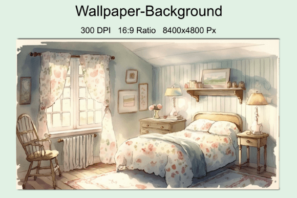 Download Watercolor Country Bedroom Background - Watercolor Collection