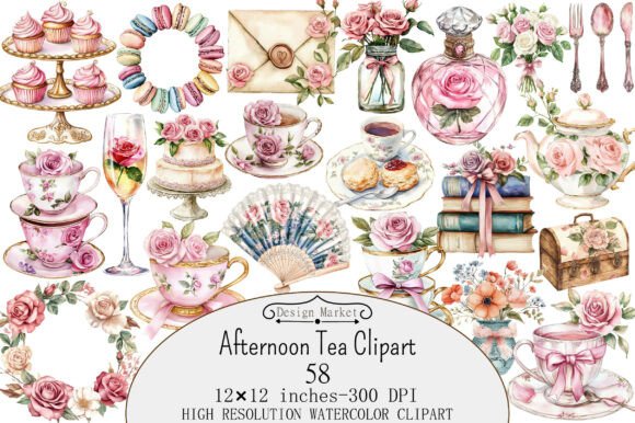 Download Watercolor Afternoon Tea Clipart - Watercolor Collection
