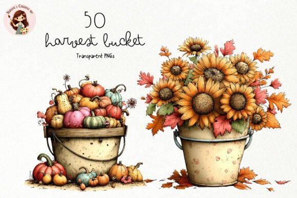 Download Watercolor Harvest Bucket PNG Clipart - Watercolor Collection