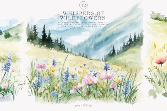 Download Landscape Clipart Watercolor Meadow - Watercolor Collection